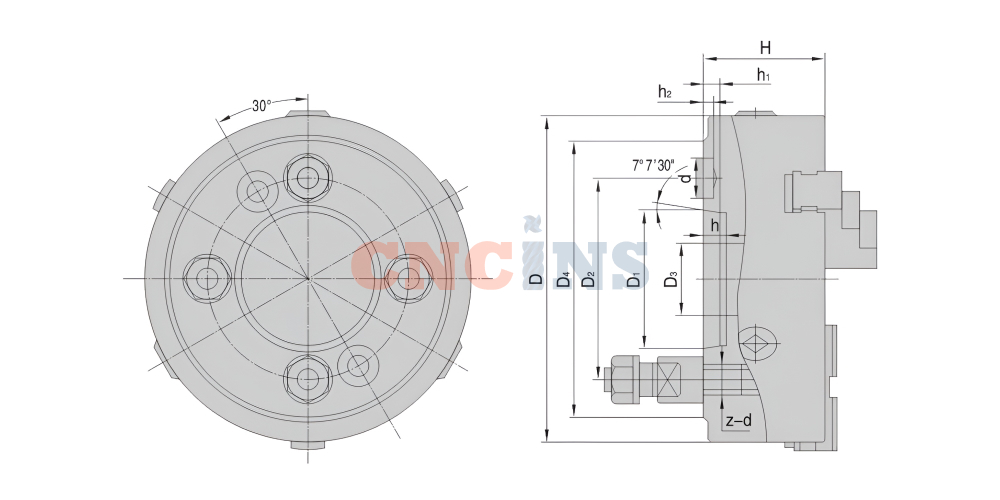  K11-C. Три кулачка, конус тип C 